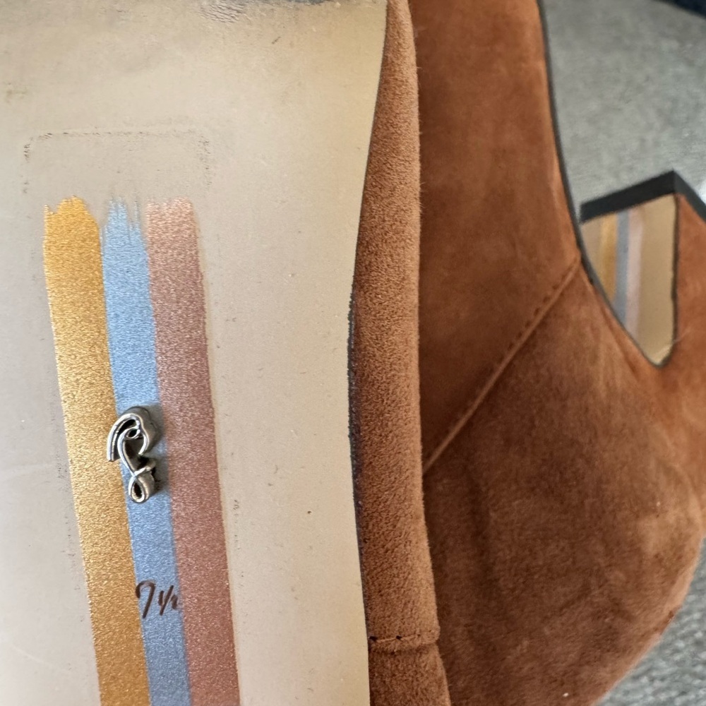 Sam Edelman Sulema Brown Suede Knee High, Block Heel, 7.5, western, bohemian - Picture 6 of 8